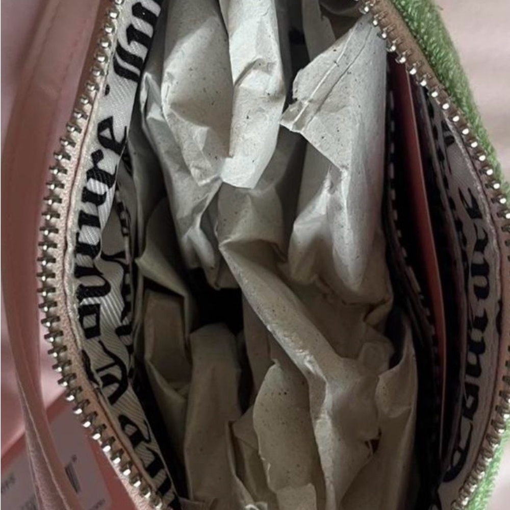 Juicy Couture Green and Pink Embroidered small shoulder bag & Zip Wallet Set - Picture 6 of 9